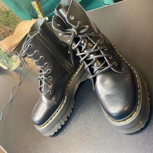 Dr. Martens Jadon Platform Leather Women's Boot Black Polished Smooth US 7